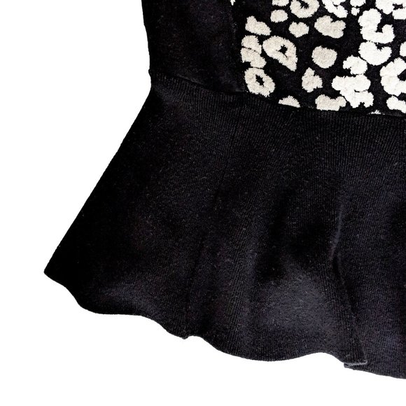 Rebecca Taylor Leopard Print Peplum Top - Picture 3 of 4